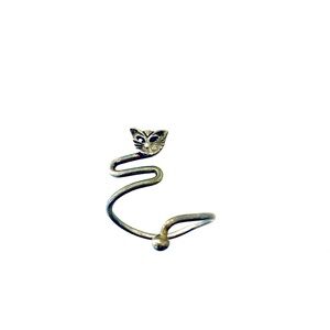 Sterling Silver Vintage Kitty Cat Toe Ring